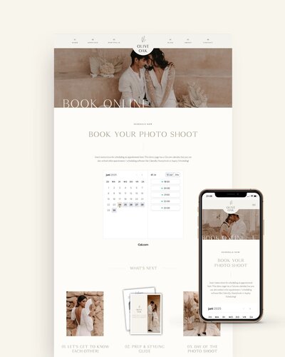 Showit Booking Page Template