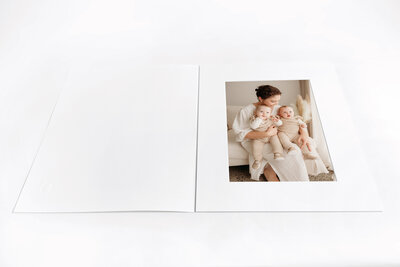 professionally printed matted print with family portraits