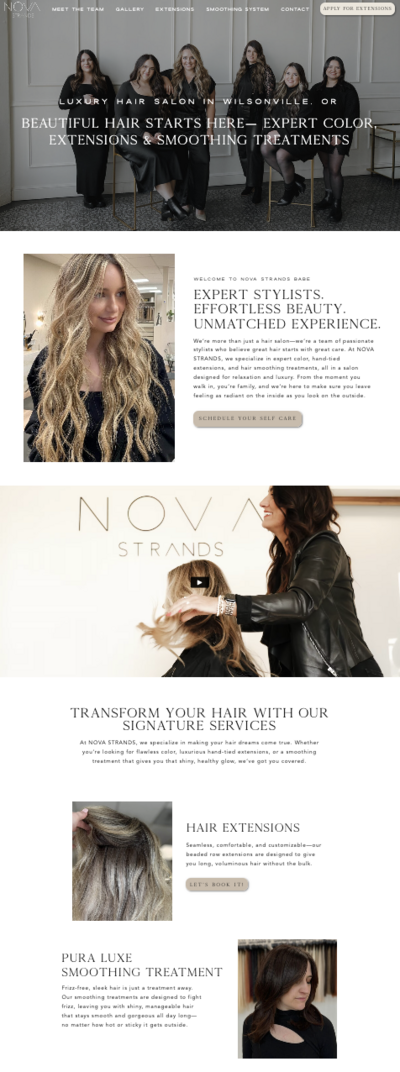 Website design for Oregon hairstylist 