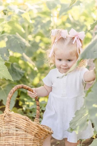 1 year old Easter egg hunt in a Brisbane Farm captured by Lifestyle Family Photographer, Hikari.