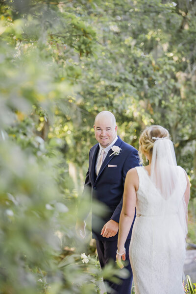 Wedding day first look captured by Taylor Marie Photography