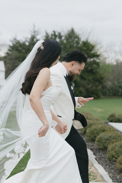 bride and groom exit ceremony in dallas wedding