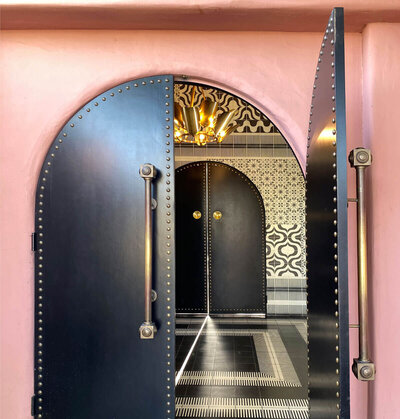 Open door at the Pink Cabana in Palm Springs - Discover design destinations - Roam and Reside