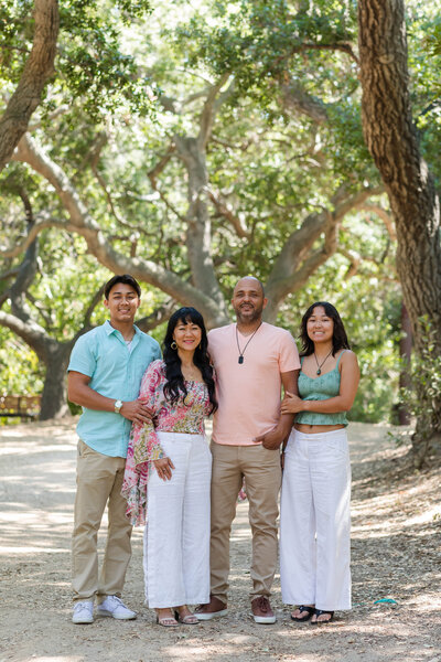 Family smiling for portrait at Oak Canyon Nature Center