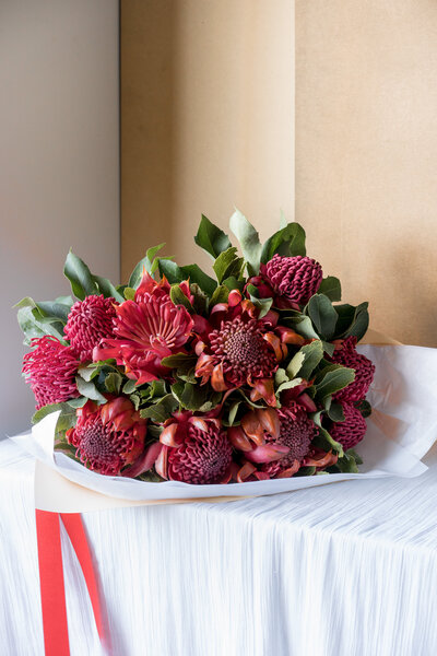 Bouquet of seasonal flowers and greenery