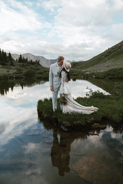 A couple elopes at Loveland Pass in Colorado.