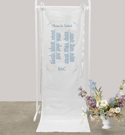 Big Love linen seating chart for your wedding printed by State of Elliott