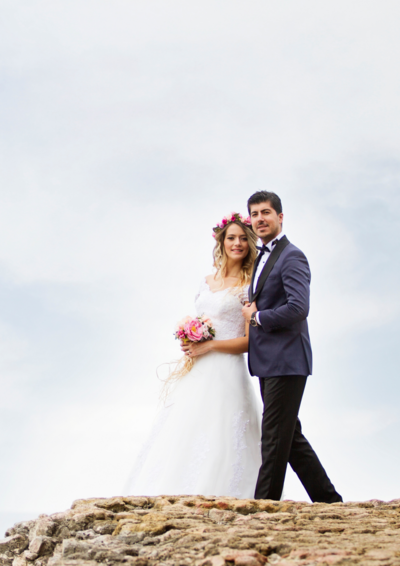 couple getting married in the Rocky Mountains