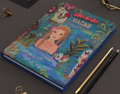 Believe mixed media art hardcover journal