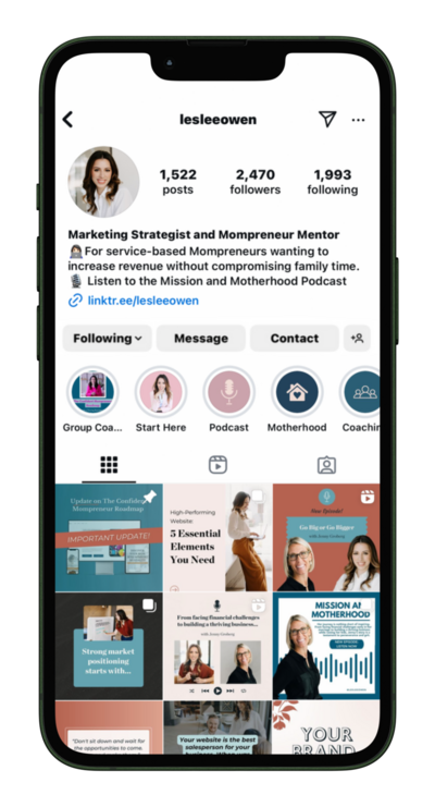 Instagram profile for Leslee Owen