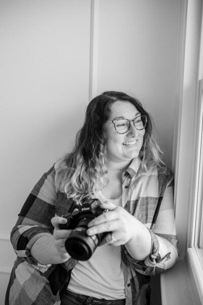 black and white photo of Catie Eovaldi