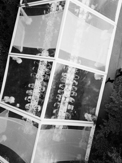 aerial view of tent wedding vancouver