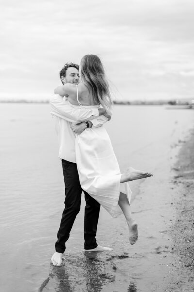 Couple on the beach at Alameda Shoreline 
