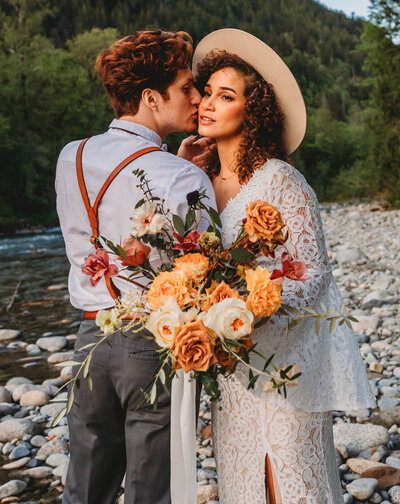 Intimate mountain elopement in Skykomish, Washington.
