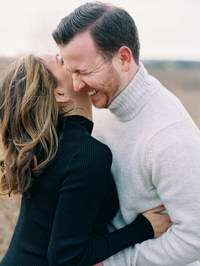 Relaxed family portraits in Falmouth, Maine captured on film and digital.