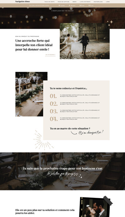Capture d'écran du template de site Internet Showit Ash