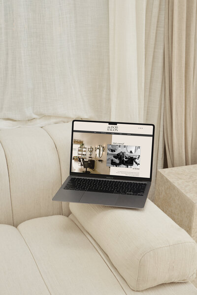 Tablet showing chic hair salon website design in Fort Wayne, IN