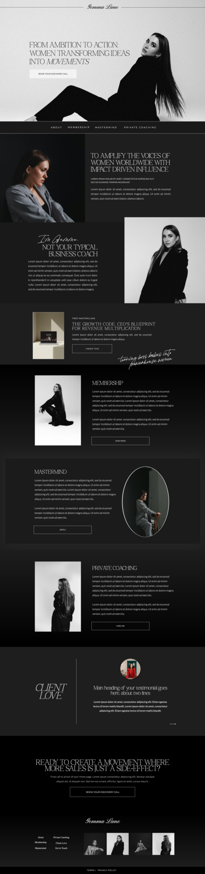 Black and white website design