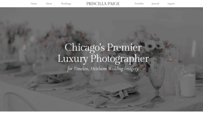 Hero image of a Showit website template for wedding professionals