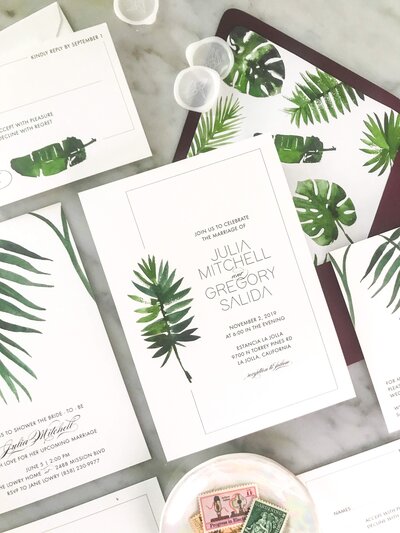 Tropical wedding invite