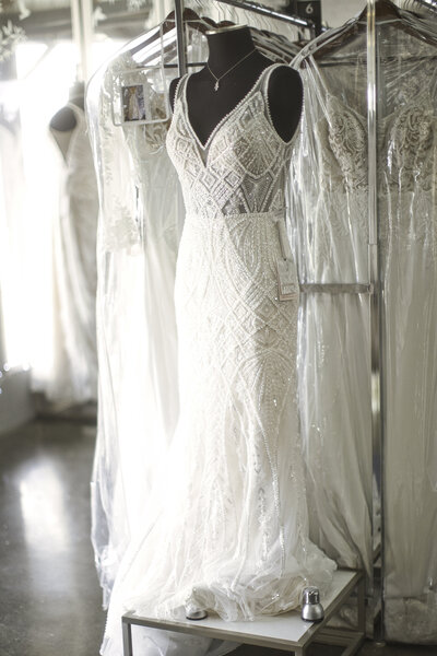 a beautiful dress waiting for it's lovely bride.