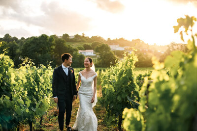 Tiffany and Maksim at vineyard wedding in France
