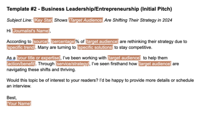 Media Pitch Templates