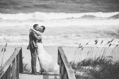 Light Shifter Studios photographs a North Carolina beach Wedding near Fort Fisher.