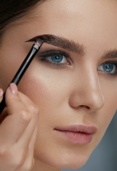 Model with brow tinting