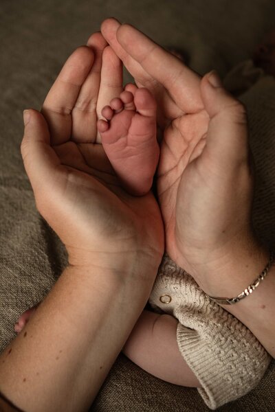 Newborn baby voetjes