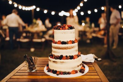 Wedding cake with berries