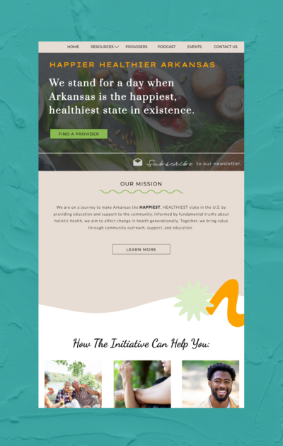 Photo of a website for a health intiative designed by Hummingbird Media.