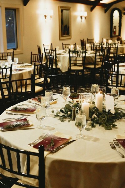 Castle in the Clouds -Indoor Reception Photo with Tables & Chairs Set