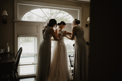 Girls getting ready for their wedding day