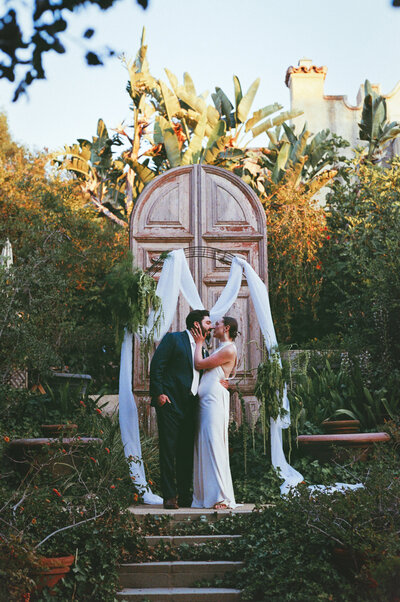 editorial photograph of a couple at their wedding at the Mountain Mermaid in Topanga, CA captured by Los Angeles documentary wedding photographer