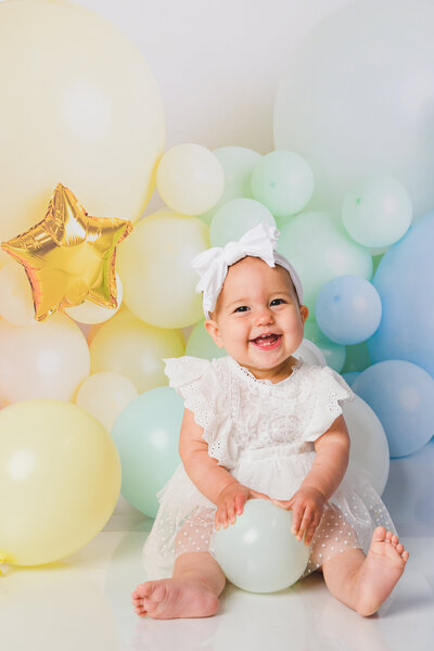 Fine art milestone detail — 1-year-old with birthday cake, Sausalito photographer