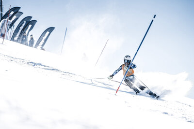 Alpine skier training in Chile