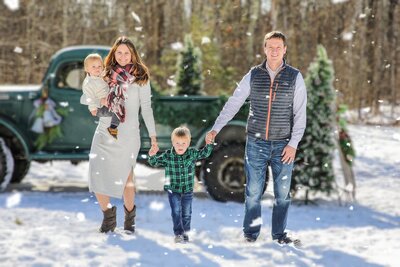 Family walking in the snow | Family Photography Session