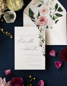 Chelsea | Blue Floral Watercolor Wedding Invitations