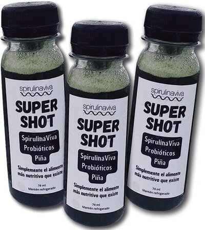 Spirulina Viva Supershot is a powerful blend of live spirulina, pineapple, and probiotics designed to nourish intestinal flora, support healthy digestion, and boost overall wellness naturally.