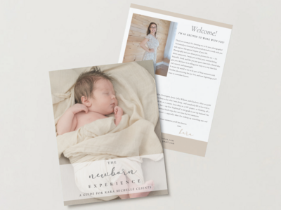 newborn guide template for photographers pricing guide