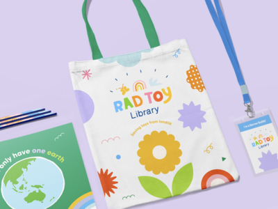 Tote Bag for Toy Library - Kids Colourful Design by Crystal Oliver