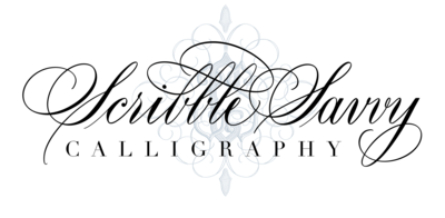 logo design for Scribble Savvy calligraphy in Washington DC