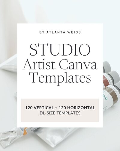 Studio Artist Canva Templates – 120 vertical + 120 horizontal DL (DIN-lang) size designs.