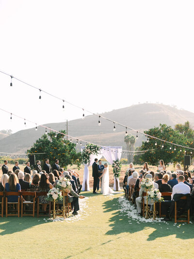 wedding ceremony at swanner house in orange county 