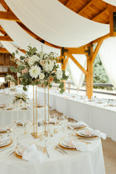 beautiful wedding reception  table centerpiece