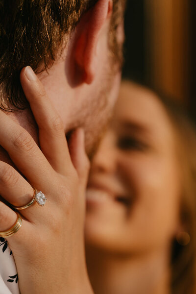 engagement ring at surprise proposal