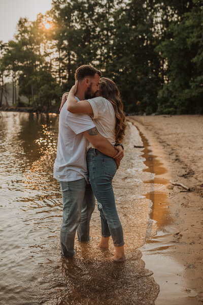 engagement session in lake norman in north carolina