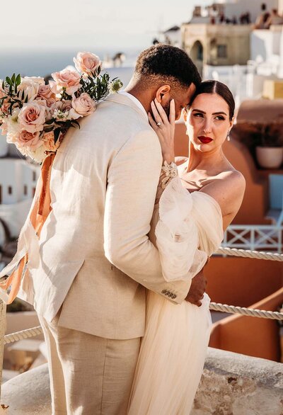 Romantic destination elopement in Oia, Santorini, Greece
