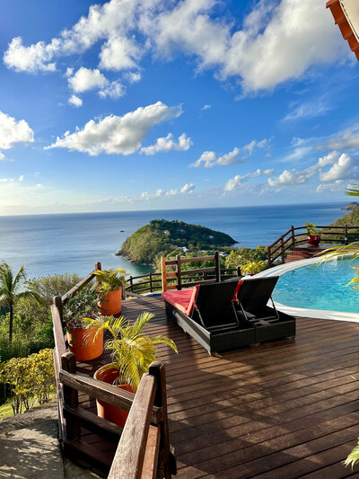 A breathtaking infinity pool overlooking the ocean, providing the perfect private escape for honeymooners and destination wedding couples.